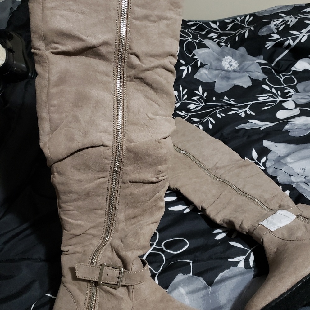Knee high flat over knee boots